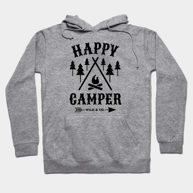 Happy Camper (Black) Hoodie by posay